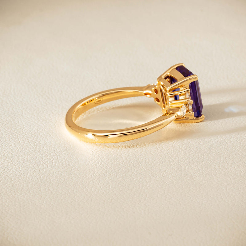 18ct Yellow Gold 2.88ct Tanzanite & Diamond Oriana Ring