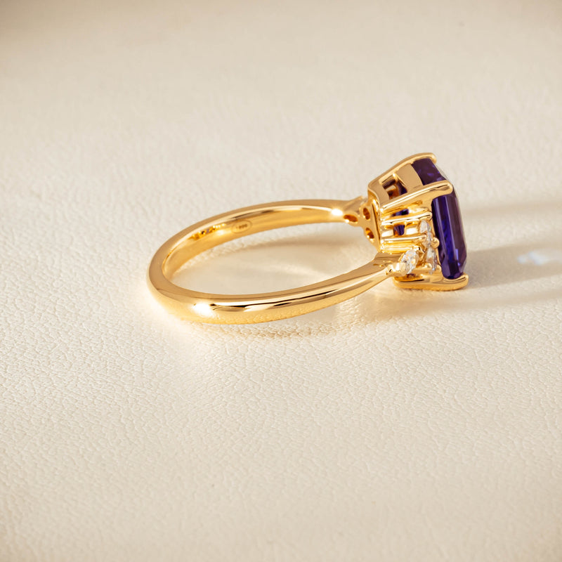 18ct Yellow Gold 2.88ct Tanzanite & Diamond Oriana Ring