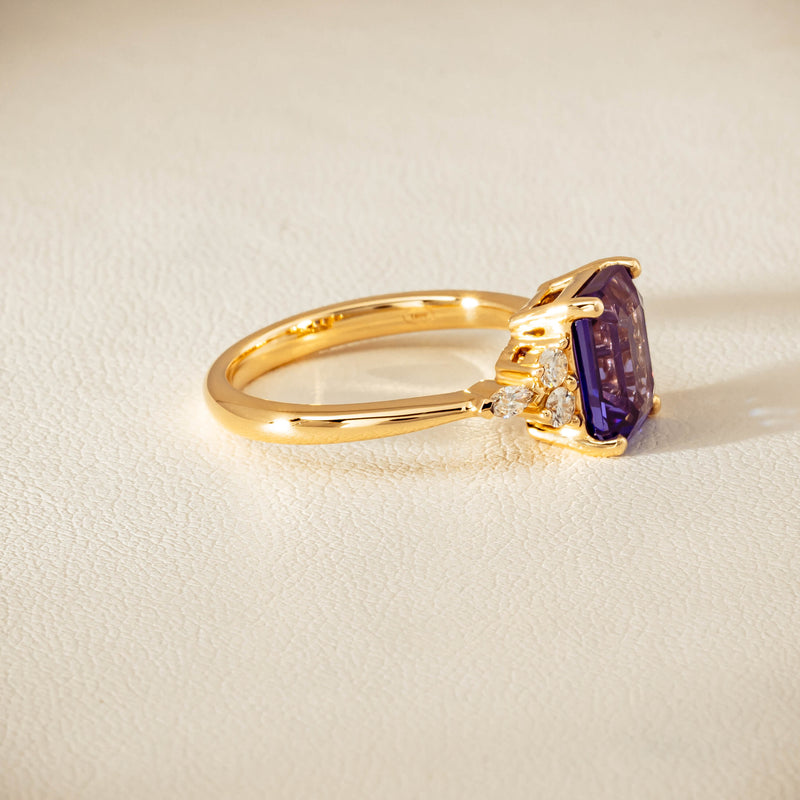 18ct Yellow Gold 2.88ct Tanzanite & Diamond Oriana Ring