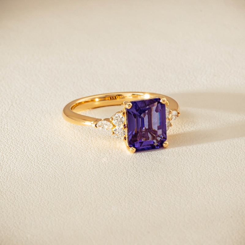 18ct Yellow Gold 2.88ct Tanzanite & Diamond Oriana Ring