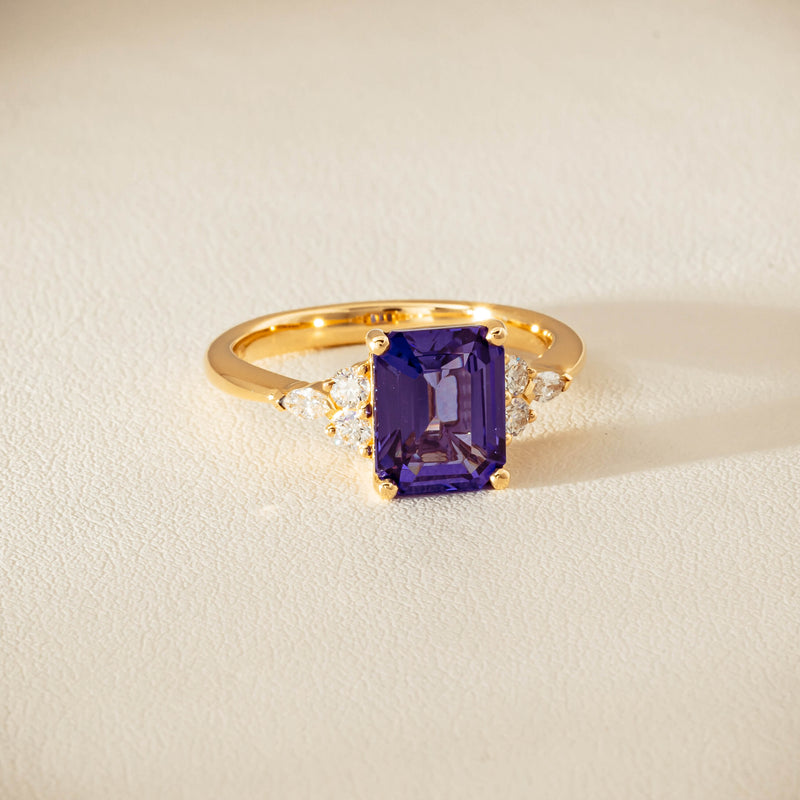 18ct Yellow Gold 2.88ct Tanzanite & Diamond Oriana Ring