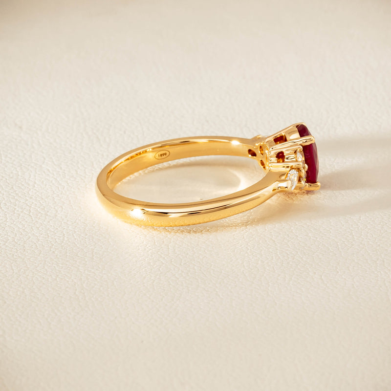 18ct Yellow Gold 1.10ct Ruby & Diamond Oriana Ring