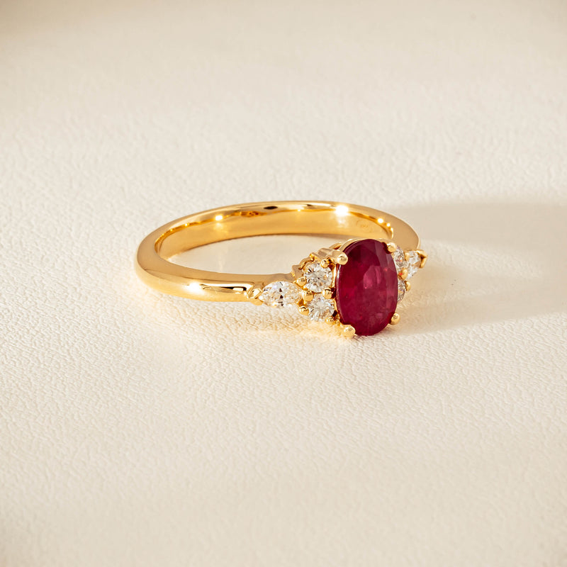 18ct Yellow Gold 1.10ct Ruby & Diamond Oriana Ring