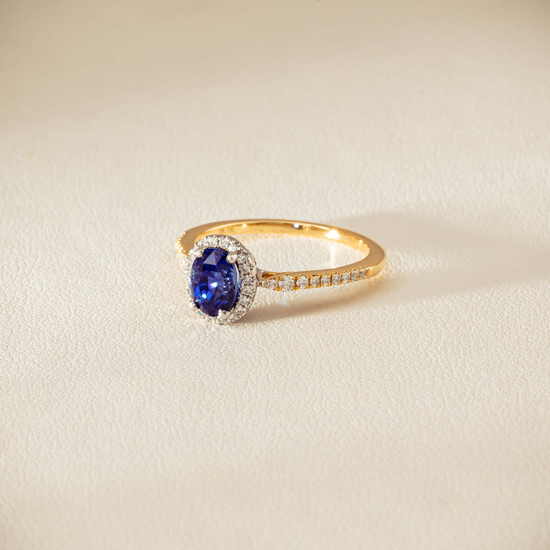18ct Yellow Gold 1.45ct Sapphire Diamond Mini Sierra Ring