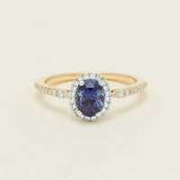 18ct Yellow Gold 1.45ct Sapphire Diamond Mini Sierra Ring