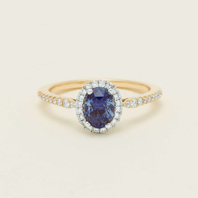 18ct Yellow Gold 1.45ct Sapphire Diamond Mini Sierra Ring