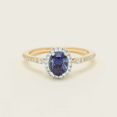 18ct Yellow Gold 1.45ct Sapphire Diamond Mini Sierra Ring
