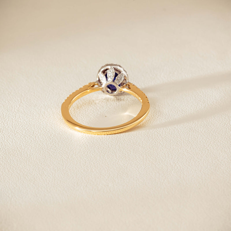18ct Yellow Gold 1.45ct Sapphire Diamond Mini Sierra Ring