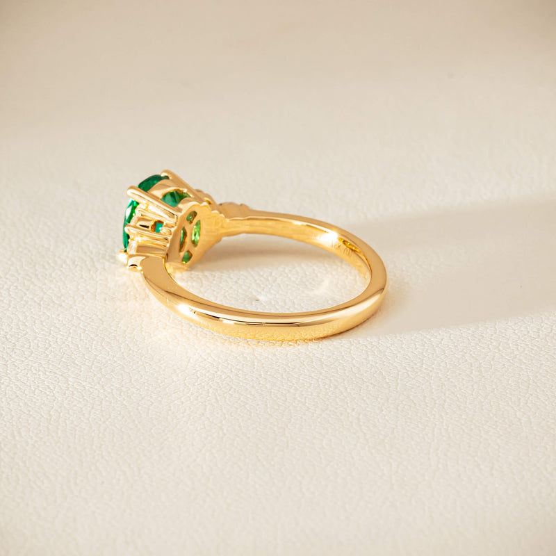 18ct Yellow Gold 1.29ct Emerald & Diamond Oriana Ring