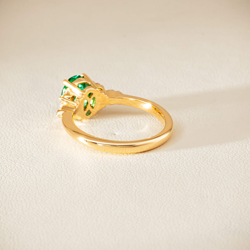 18ct Yellow Gold 1.29ct Emerald & Diamond Oriana Ring