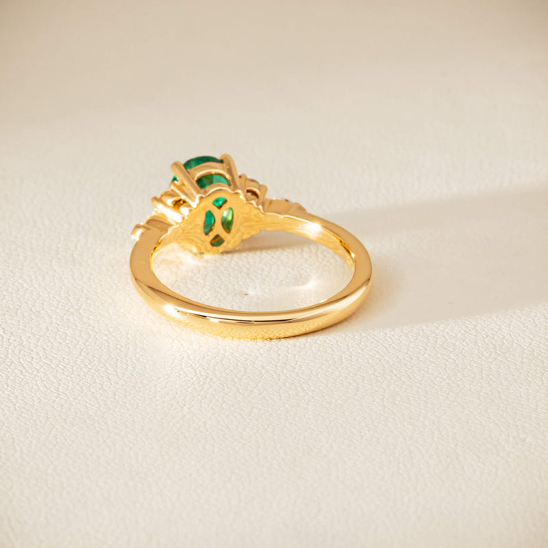 18ct Yellow Gold 1.29ct Emerald & Diamond Oriana Ring