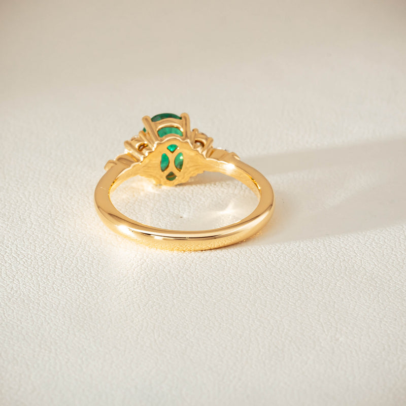 18ct Yellow Gold 1.29ct Emerald & Diamond Oriana Ring