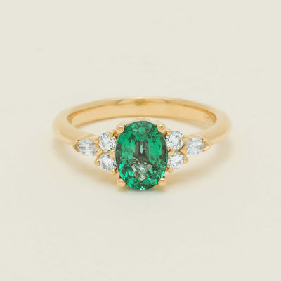 18ct Yellow Gold 1.29ct Emerald & Diamond Oriana Ring