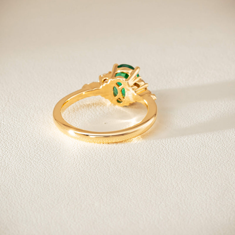 18ct Yellow Gold 1.29ct Emerald & Diamond Oriana Ring