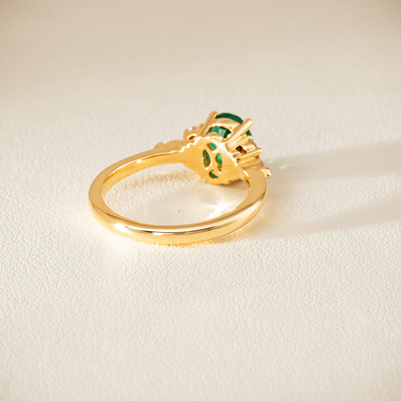18ct Yellow Gold 1.29ct Emerald & Diamond Oriana Ring