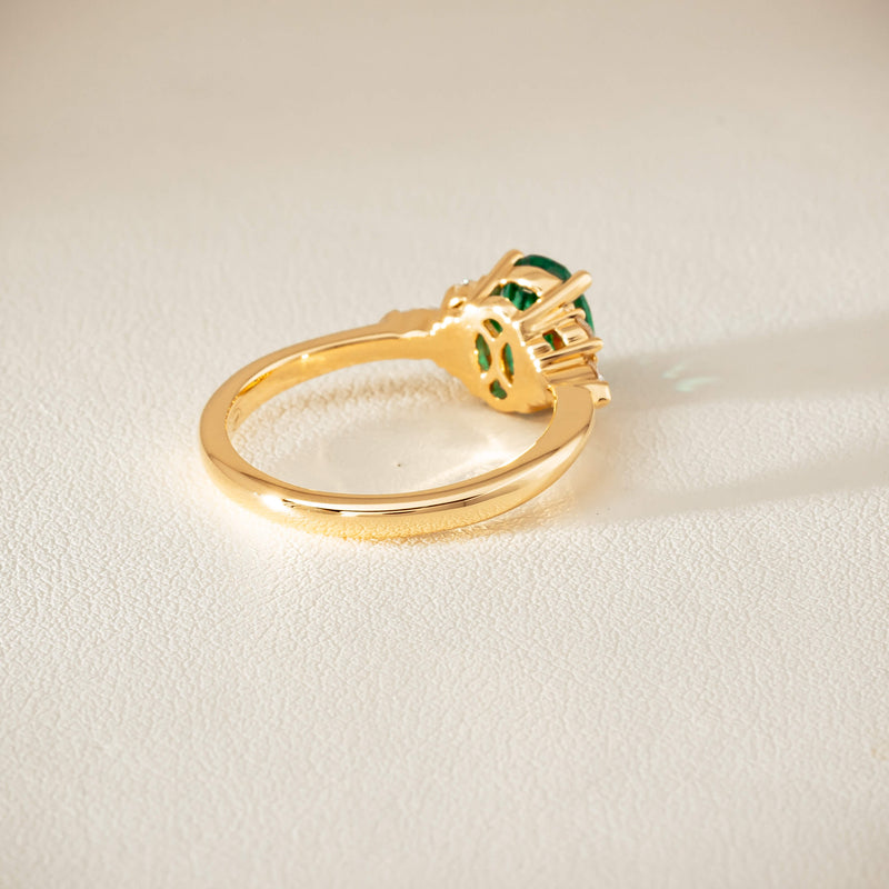 18ct Yellow Gold 1.29ct Emerald & Diamond Oriana Ring