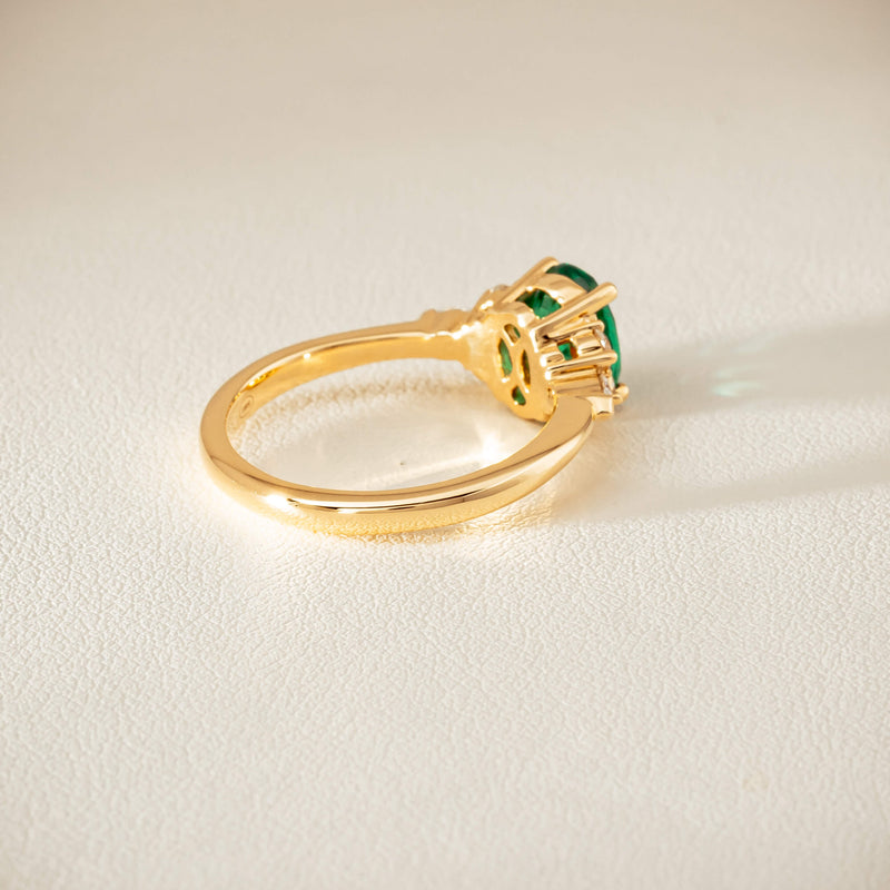 18ct Yellow Gold 1.29ct Emerald & Diamond Oriana Ring