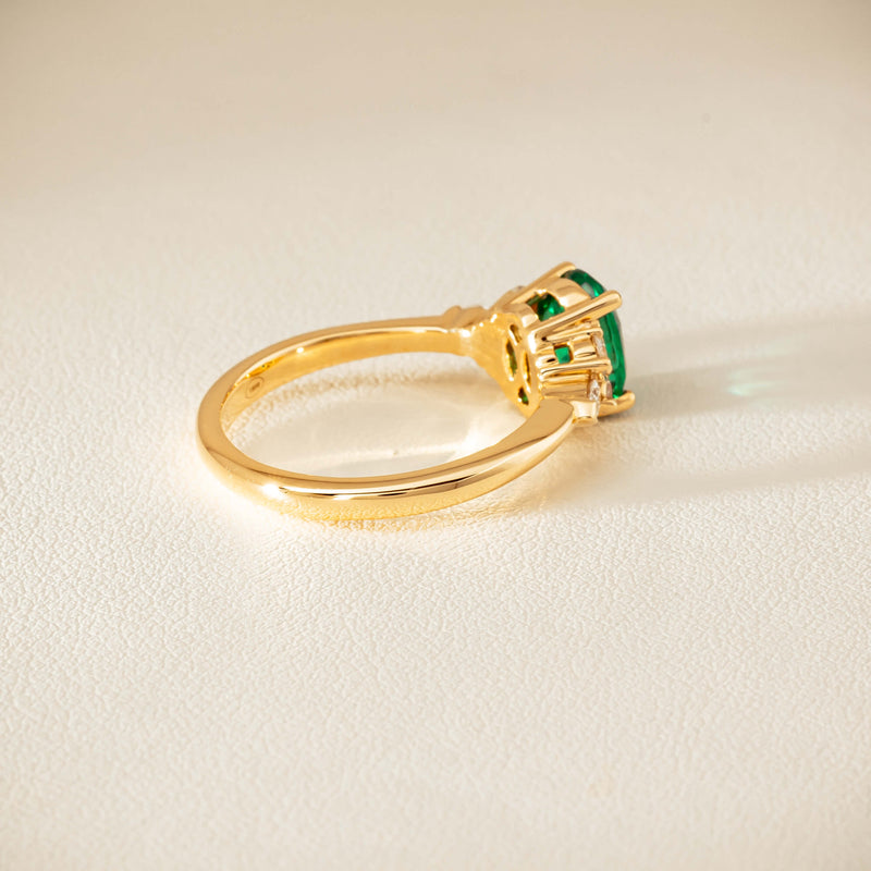 18ct Yellow Gold 1.29ct Emerald & Diamond Oriana Ring
