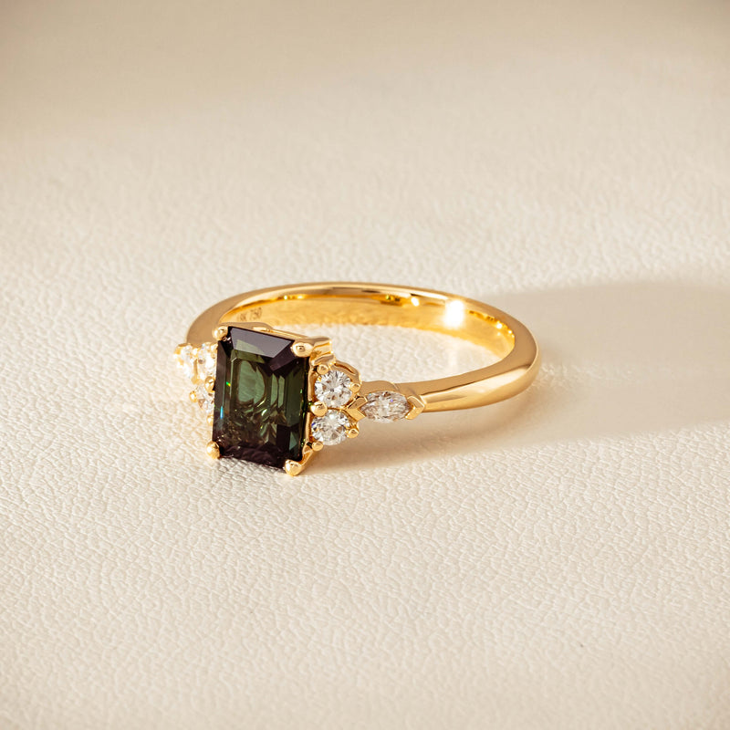 18ct Yellow Gold 1.36ct Green Tourmaline & Diamond Oriana Ring - Ring - Walker & Hall