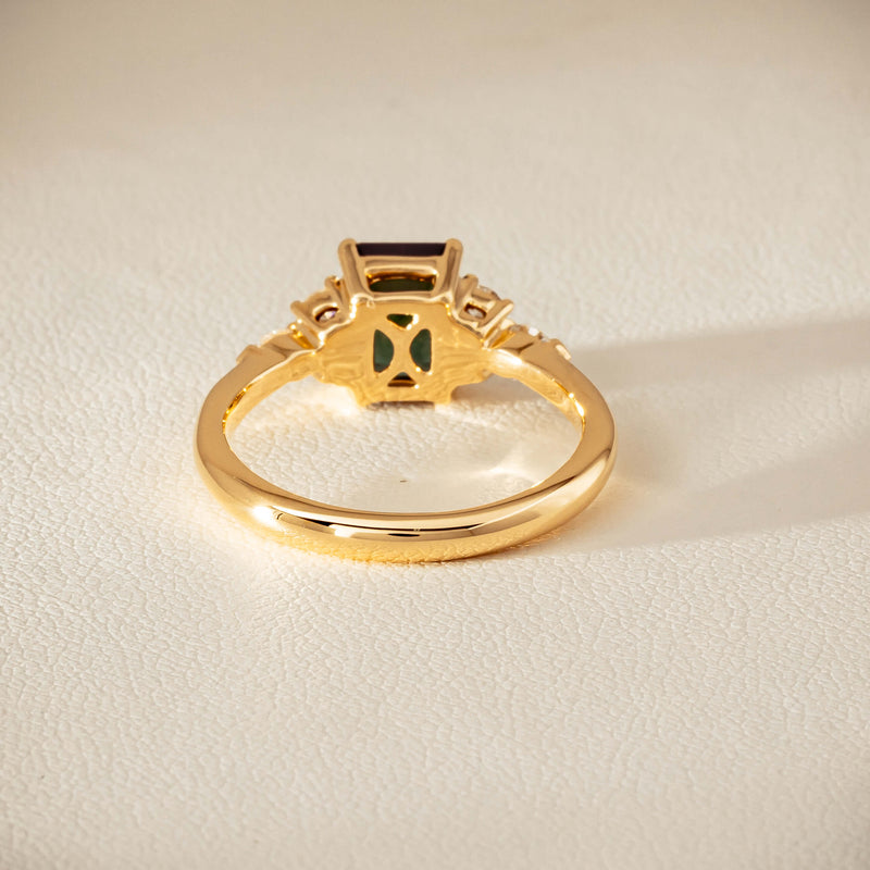 18ct Yellow Gold 1.36ct Green Tourmaline & Diamond Oriana Ring - Ring - Walker & Hall