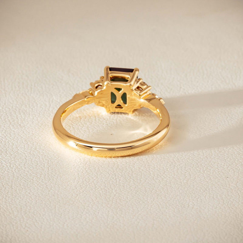 18ct Yellow Gold 1.36ct Green Tourmaline & Diamond Oriana Ring - Ring - Walker & Hall