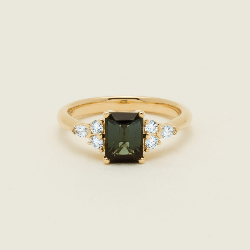 18ct Yellow Gold 1.36ct Green Tourmaline & Diamond Oriana Ring - Ring - Walker & Hall