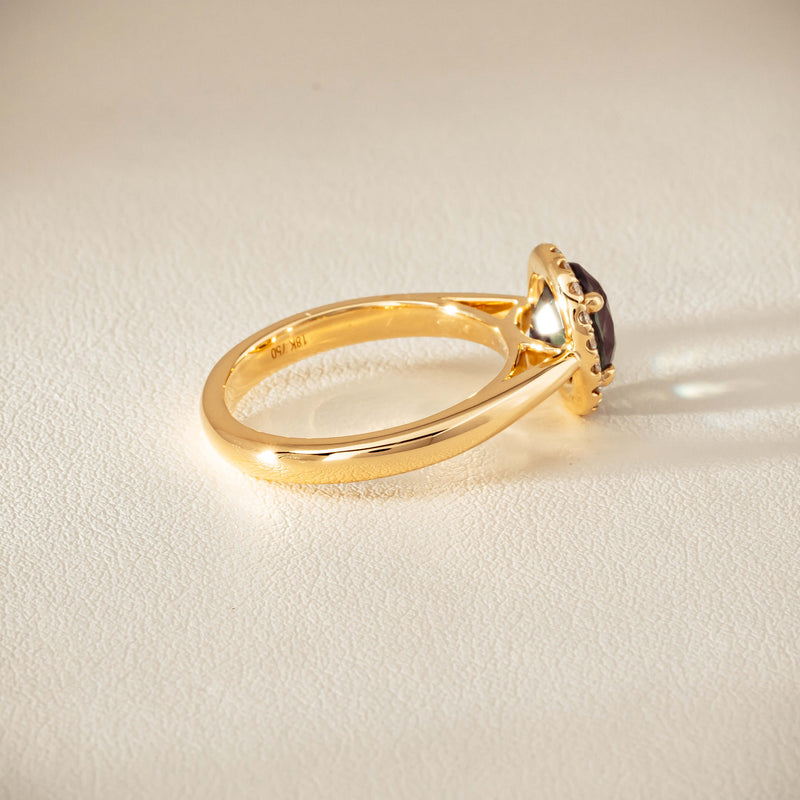 18ct Yellow Gold 2.03ct Green Sapphire & Diamond Nina Ring