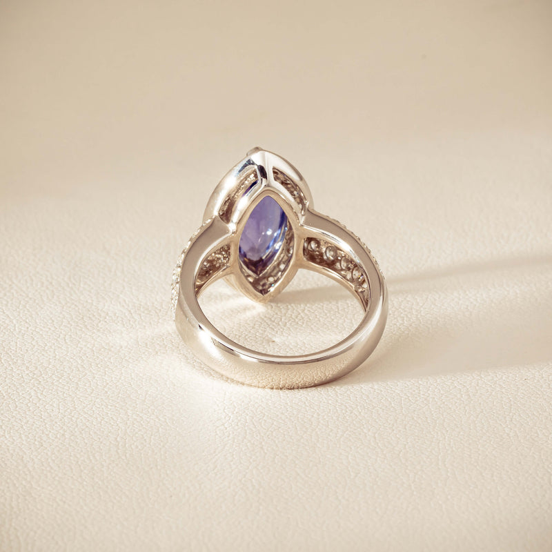 Deja Vu 18ct White Gold 2.20ct Tanzanite & Diamond Ring