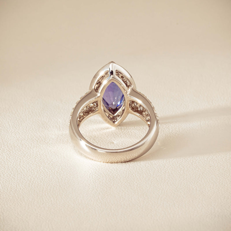 Deja Vu 18ct White Gold 2.20ct Tanzanite & Diamond Ring