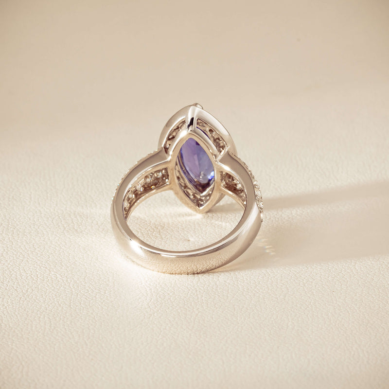Deja Vu 18ct White Gold 2.20ct Tanzanite & Diamond Ring