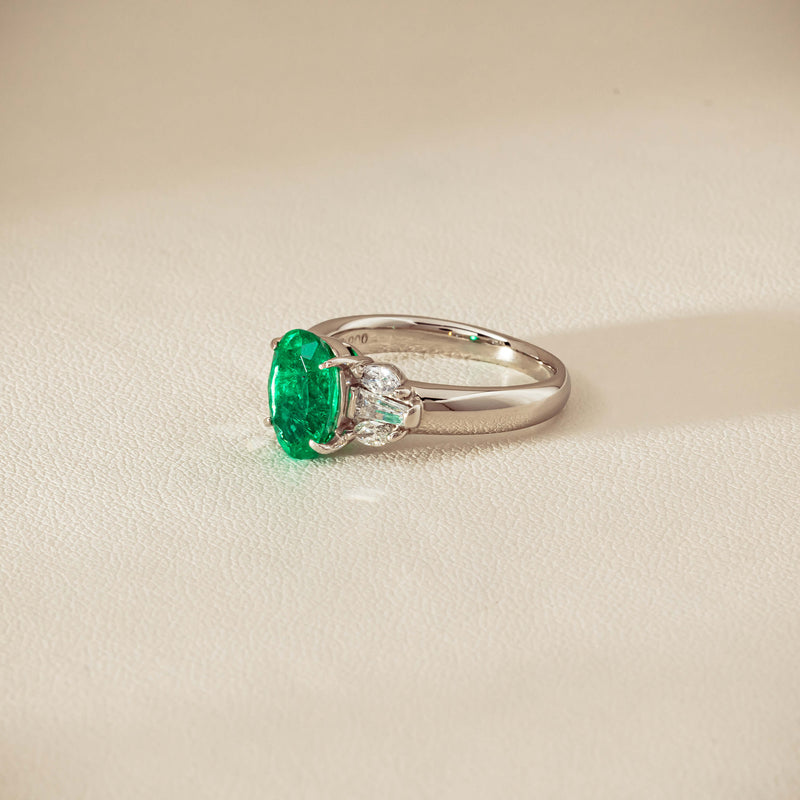 Deja Vu Platinum 1.67ct Emerald & Diamond Ring