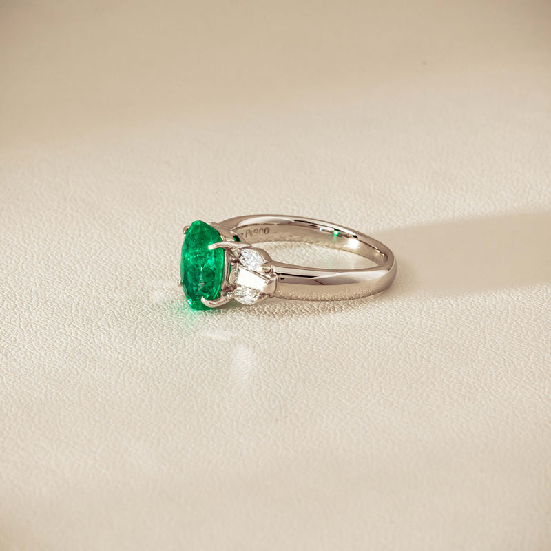 Deja Vu Platinum 1.67ct Emerald & Diamond Ring
