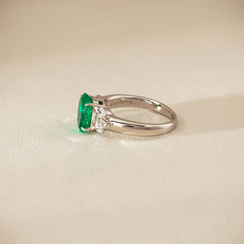 Deja Vu Platinum 1.67ct Emerald & Diamond Ring