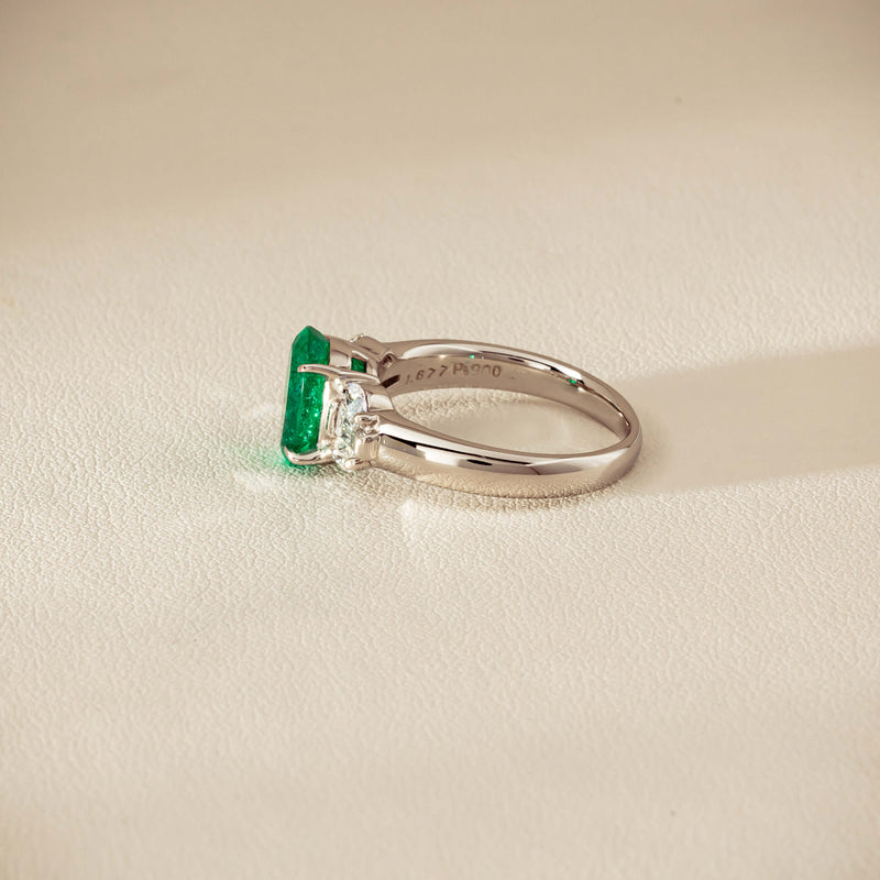 Deja Vu Platinum 1.67ct Emerald & Diamond Ring