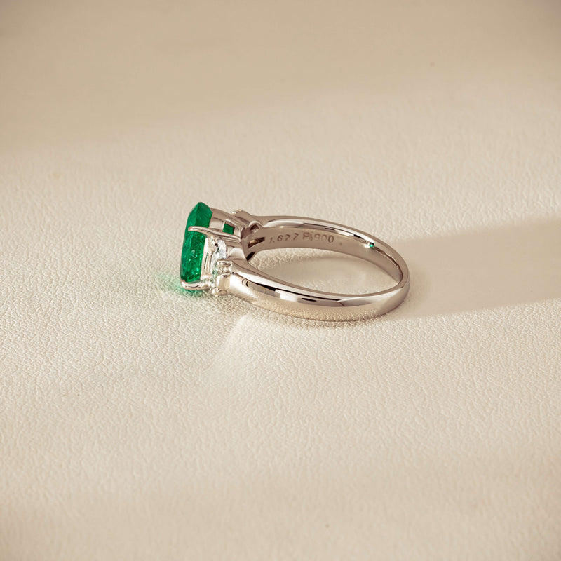 Deja Vu Platinum 1.67ct Emerald & Diamond Ring