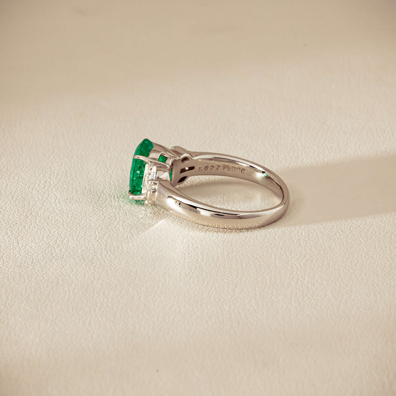 Deja Vu Platinum 1.67ct Emerald & Diamond Ring