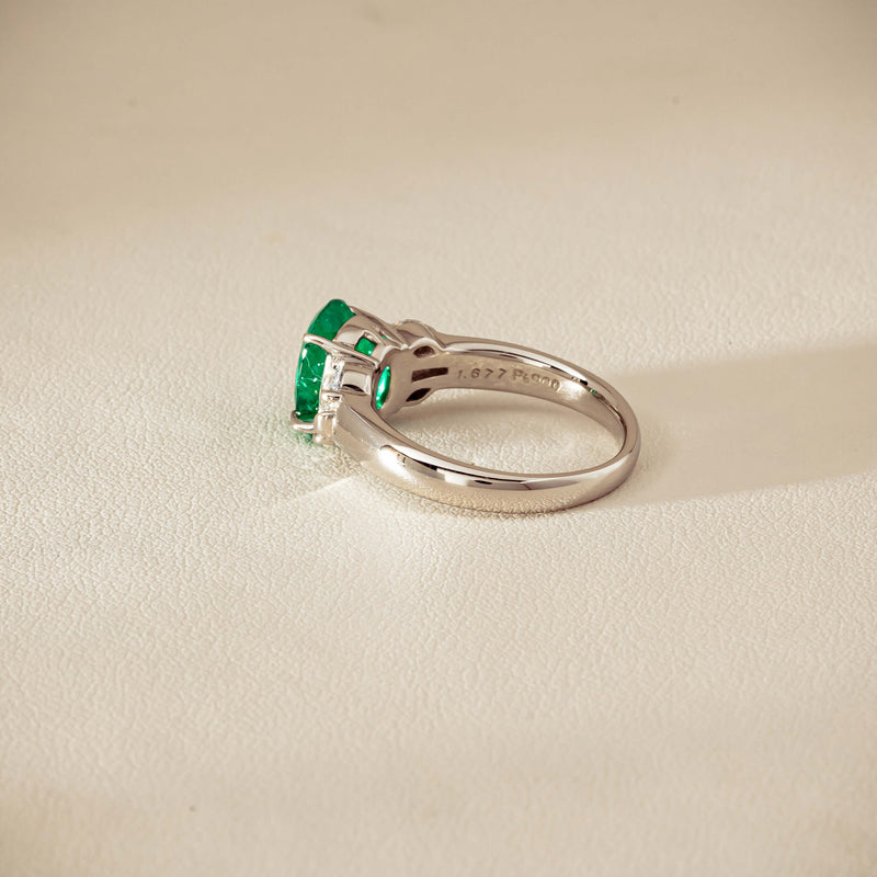 Deja Vu Platinum 1.67ct Emerald & Diamond Ring