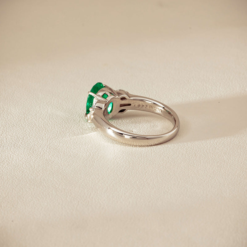 Deja Vu Platinum 1.67ct Emerald & Diamond Ring