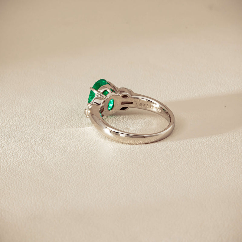 Deja Vu Platinum 1.67ct Emerald & Diamond Ring