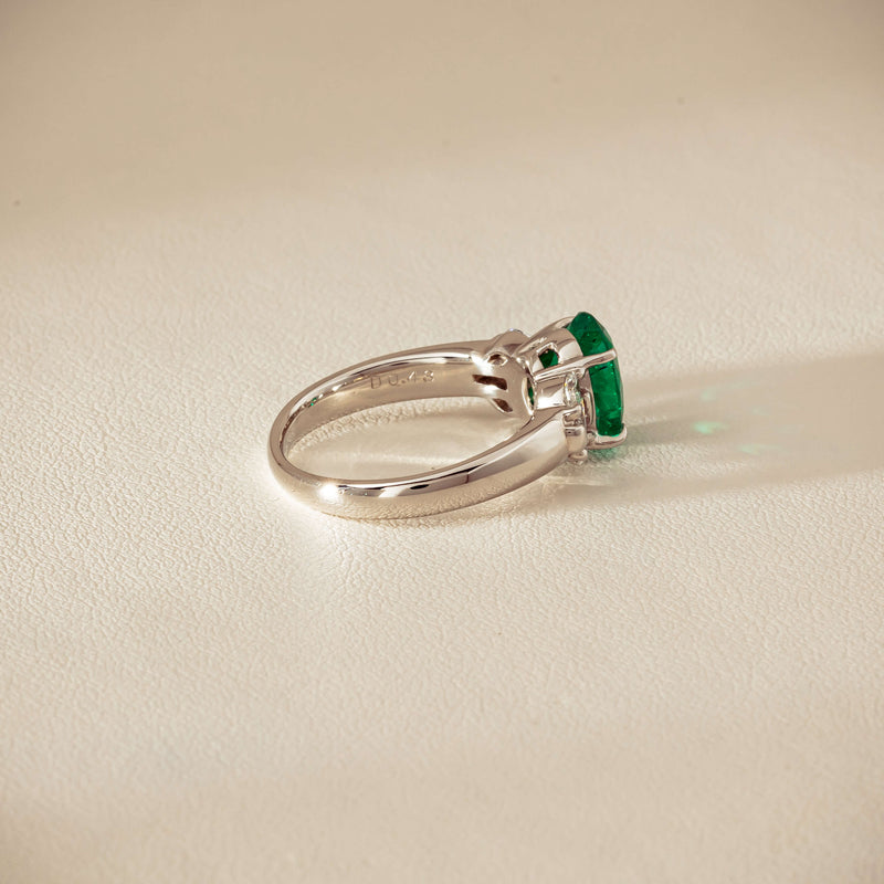 Deja Vu Platinum 1.67ct Emerald & Diamond Ring