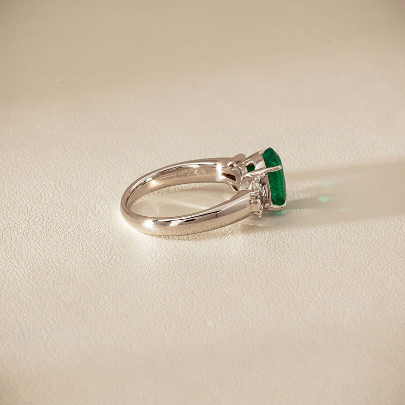 Deja Vu Platinum 1.67ct Emerald & Diamond Ring