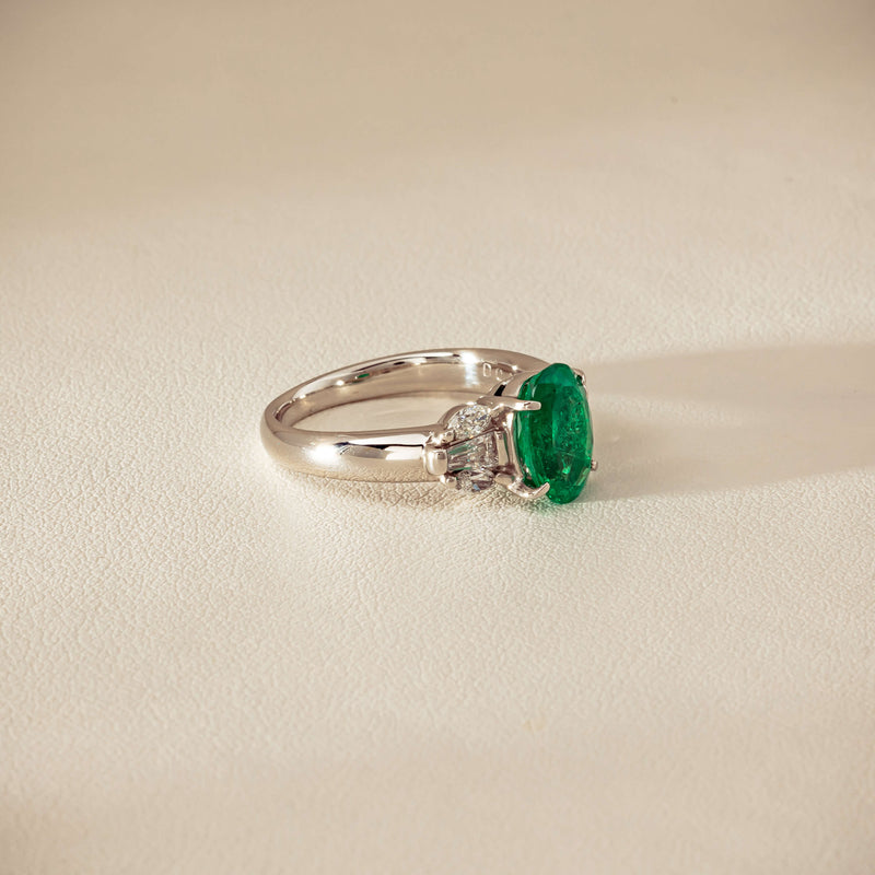 Deja Vu Platinum 1.67ct Emerald & Diamond Ring