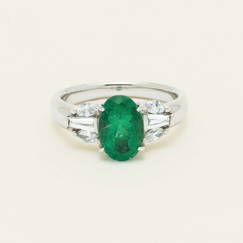 Deja Vu Platinum 1.67ct Emerald & Diamond Ring