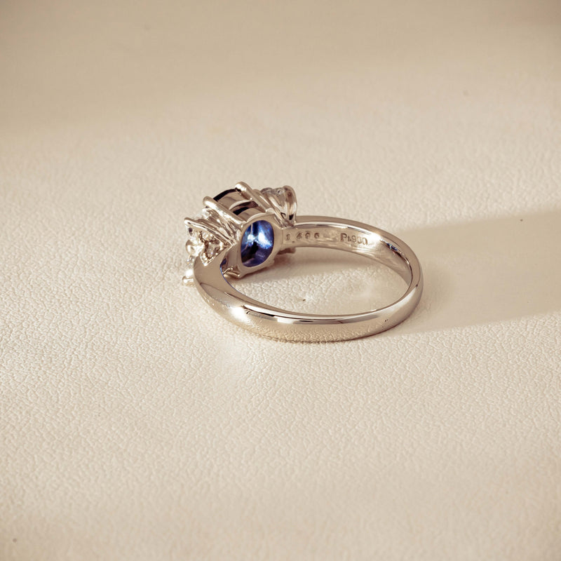 Deja Vu Platinum 1.49ct Oval Sapphire & Diamond Ring