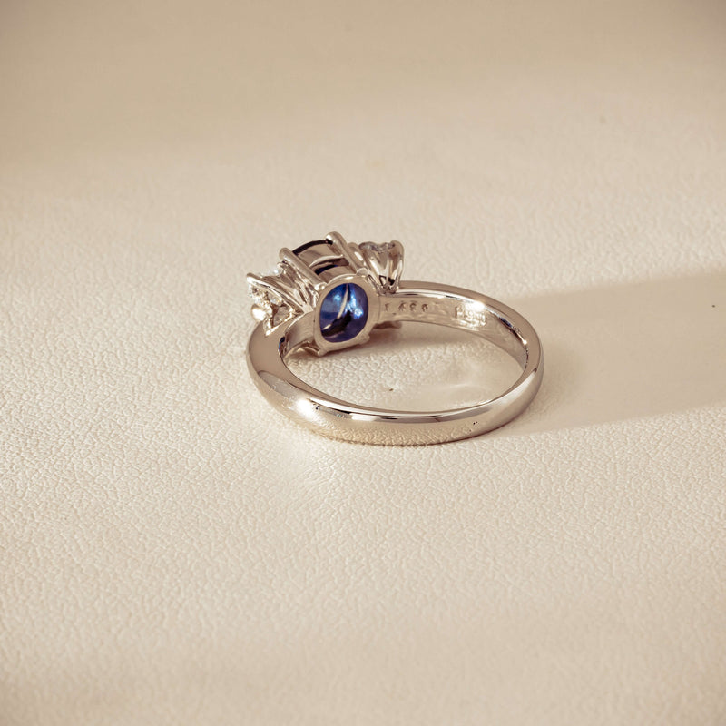 Deja Vu Platinum 1.49ct Oval Sapphire & Diamond Ring