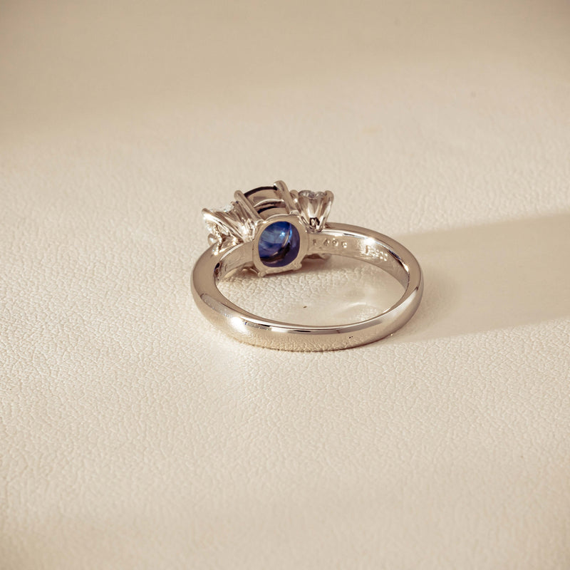 Deja Vu Platinum 1.49ct Oval Sapphire & Diamond Ring