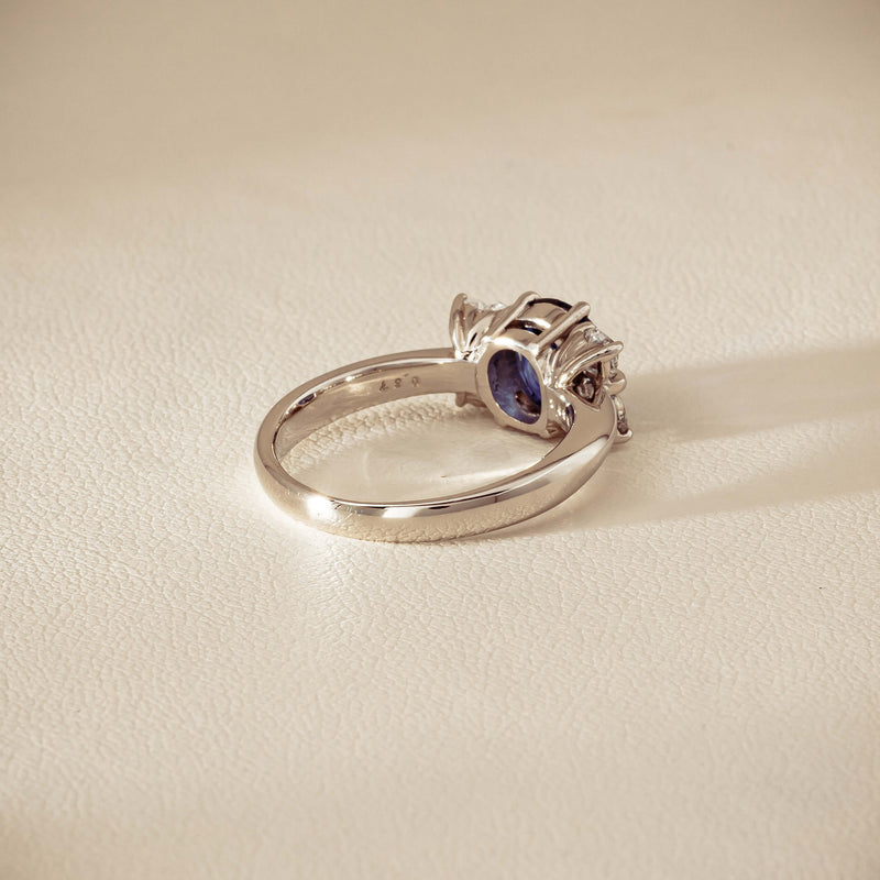 Deja Vu Platinum 1.49ct Oval Sapphire & Diamond Ring