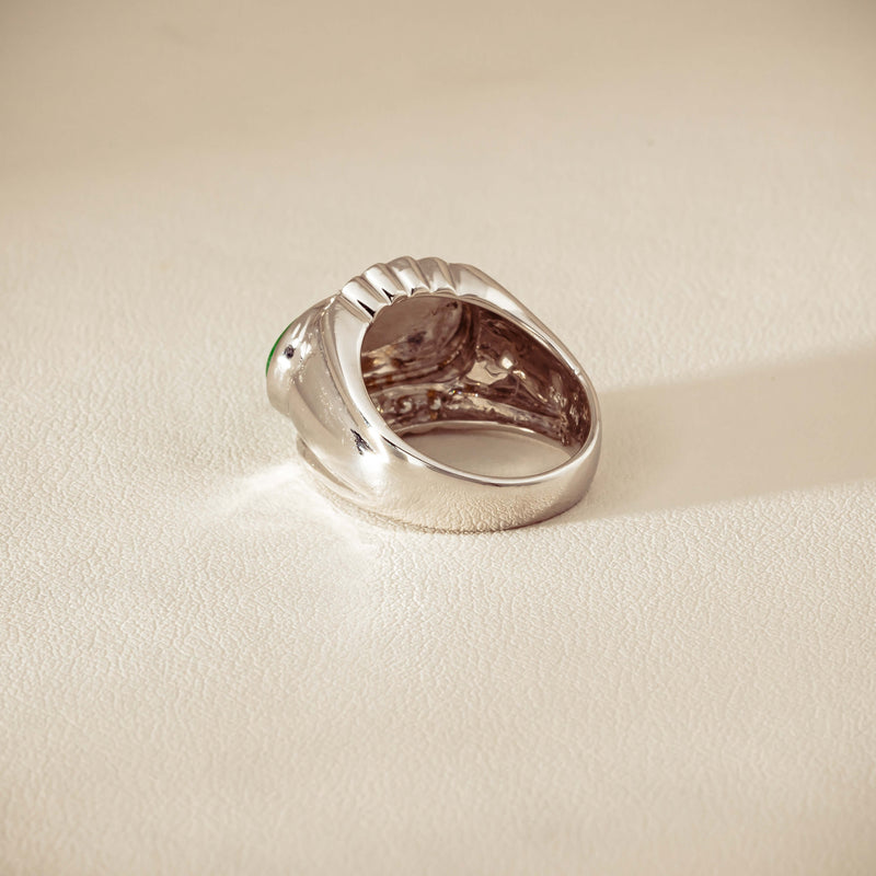 Deja Vu 18ct White Gold Jade & Diamond Ring - Ring - Walker & Hall