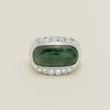 Deja Vu 18ct White Gold Jade & Diamond Ring - Ring - Walker & Hall