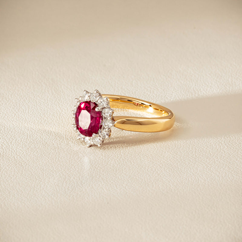 18ct Yellow Gold 2.01ct Ruby & Diamond Belle Ring